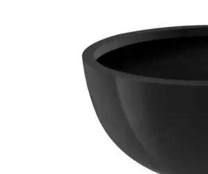 Primrose Black High Gloss Gel Coated Fibreglass Bowl Planter Flower Pot 72cm