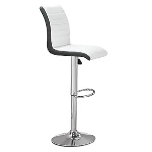 Ilko Black High Gloss Bar Table With 4 Ritz White Black Stools