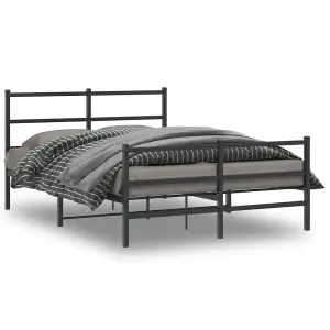 Berkfield Metal Bed Frame without Mattress with Footboard Black 140x190cm