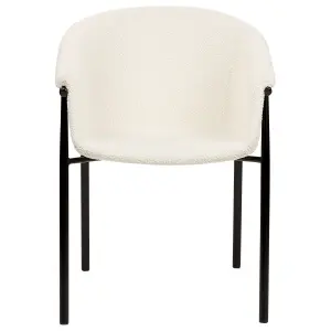 Set of 2 Dining Chairs AMES Boucle Off-White