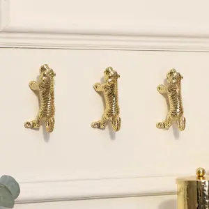 Melody Maison Set of 3 Gold Tiger Wall Hooks