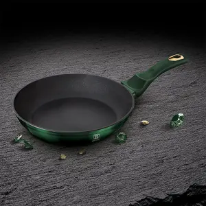 BERLINGER HAUS Emerald 3pcs Frying Grill Pan Aluminium Non Stick Marble Coating Metallic