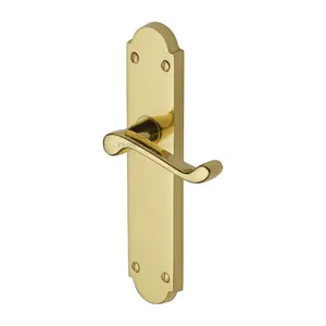 Project Hardware Door Handle Lever Latch Kensington Design (Set of 2) Polished Brass