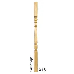 Oak Cambridge Square Spindle 41mm x 41mm x 900mm - 16 Pack UK Manufactured Traditional Products Ltd