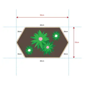 Greena Extended Hexagonal Raised Bed 60 x 30cm, H15cm