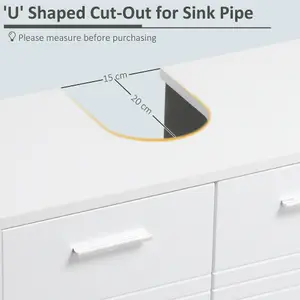 kleankin Bathroom Pedestal Under Sink Cabinet with Storage Shelf Double Door