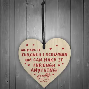 Red Ocean Novelty Gift For Boyfriend Husband Wooden Heart Anniversary Lockdown Gifts For Him Her