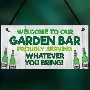 Red Ocean Funny Garden Bar Sign Welcome Home Bar Sign Garden Shed Summerhouse Plaque Home Decor Friendship Gift