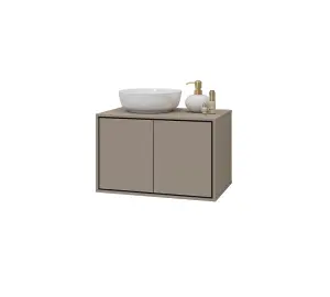 Irvine 58 Floating Vanity Unit W780mm H510mm D480mm - Congo & Black with One Hinged Door and Contemporary Design