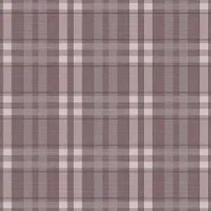 Galerie Vintage Roses Burgundy Plaid Smooth Wallpaper