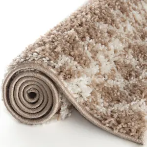 Moroccan Beige Shaggy  Living Room Rug 1020