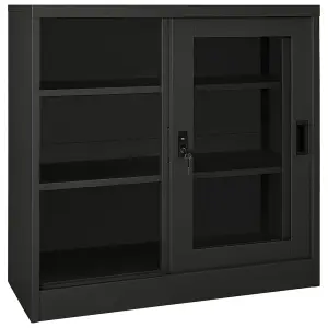 Berkfield Sliding Door Cabinet Anthracite 90x40x90 cm Steel