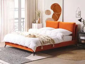 Velvet EU King Size Bed Orange MELLE