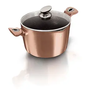 URBNLIVING Height 11.8cm Berlinger Haus 10Pc Rose Gold Cookware Set Aluminium Non Stick Pots Pans Induction Tools