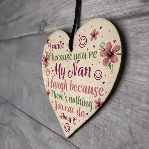 Red Ocean Funny NAN Gift Wooden Heart Mother's Day Gift For Nan Birthday Gift Keepsake Plaque