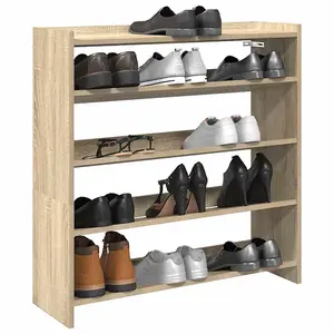 Berkfield Shoe Rack Sonoma Oak 80x25x81 cm Engineered Wood