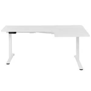 Adjustable Desk Electric Right Hand White DESTINES