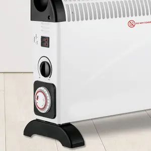 Schallen 2000W Electric Convector Radiator Heater with Built in Timer (White)