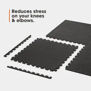 Interlocking Gym Floor Mats - Home EVA Foam Flooring Tiles - Set of 4