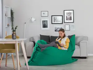 Large Bean Bag Emerald Green FUZZY