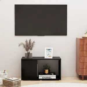 Berkfield TV Cabinet Black 60x24x32cm Engineered Wood