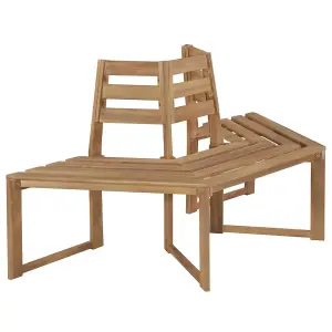 Berkfield Tree Bench Half-hexagonal 160 cm Solid Acacia Wood