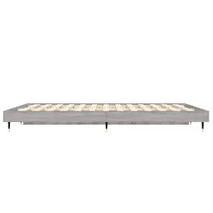 Berkfield Bed Frame Grey Sonoma 135x190 cm 4FT6 Double Engineered Wood