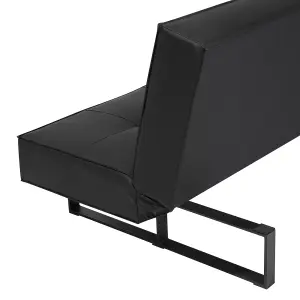 Sofa Bed DERBY Black Faux Leather