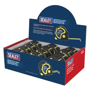 Sealey Rubber Tape Measure 5m(16ft) x 19mm Metric/Imperial Display Box of 12 AK98912