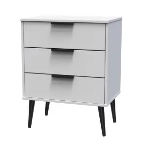 Hong Kong Ready assembled Matt grey 3 Drawer Chest of drawers (H)740mm (W)575mm (D)395mm