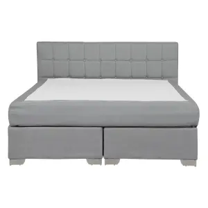 Fabric EU Double Divan Bed Grey ADMIRAL