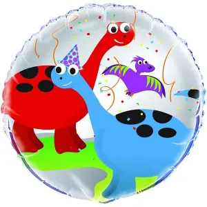 Unique Party Dinosaur Foil Balloon Multicoloured (One Size)