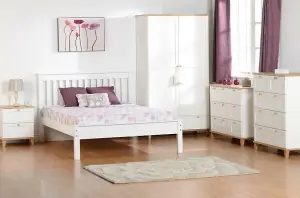 Monaco Double Bed Low Foot End Bed Frame in White