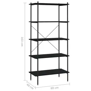 Berkfield 5-Tier Shelving Unit Black 80x40x163 cm