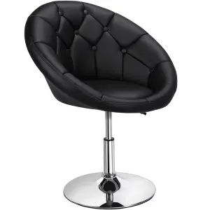 Yaheetech Black Upholstered Height Adjustable Swivel Chair