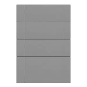 GoodHome Alpinia Painted Matt slate grey wood effect Drawer front, Pack of 4 (H)715mm (W)497mm (T)18mm