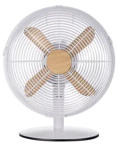 Russell Hobbs Scandi Desk Fan 12 Inch White and Wood Effect RHMDF1201WDW