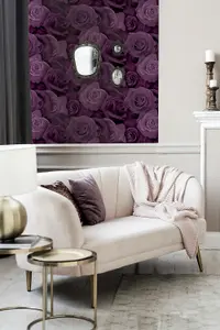 Arthouse Austin Rose Purple Wallpaper