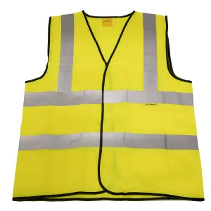 Sealey Hi Vis Visibility Waistcoat Yellow M Medium Polyester Site Road Use 9804M