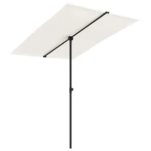 Berkfield Outdoor Parasol with Aluminium Pole 2x1.5 m Sand White