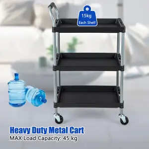 Costway 3 Layer Detailing Tool Cart 102cm Utility Cart Tool Mobile Rolling Cart