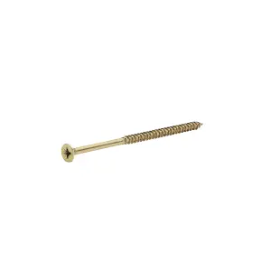 TurboDrive PZ Double-countersunk Yellow-passivated Steel Wood screw (Dia)5mm (L)100mm, Pack of 100