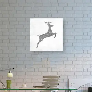 Reindeer Silver - Wrapped Canvas Print 76cm H x 76cm W