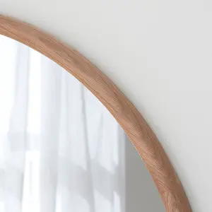 Oak Framed Curved Wall Mirror 180x80cm