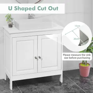 COSTWAY Bathroom Under Sink Cabinet Freestanding Vanity Cabinet without Basin