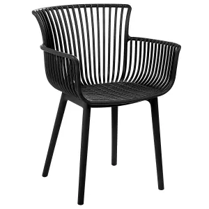 Set of 4 Garden Chairs PESARO Black