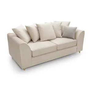 Chicago Velvet 3 Seater Sofa in Cream