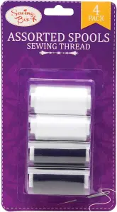 Sewing Thread Black/White 4 Pack