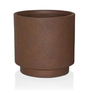 IDEALIST™ 30cm Small Round Planter, Terracotta Slate Effect Cylinder Outdoor Plant Pot D30 H30 cm, 17.2L