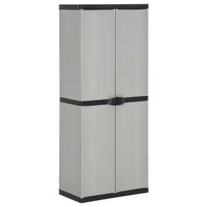 Berkfield Garden Storage Cabinet with 3 Shelves Grey&Black 68x40x168 cm